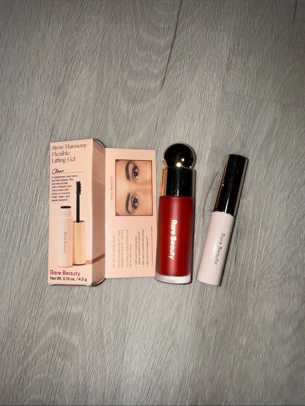 Rare Beauty lip and brow set
